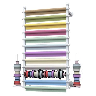 YEHOZZ Wall-Mounted Ribbon Holder, 12-Tier Metal Organizer, White, 100 x 20 x 120 cm