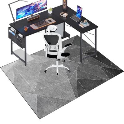 XunZheng Office Chair Mat for Hard Floors, Fabric Chair Mat, Scratch-Resistant Floor Protector, 90 x 140 cm