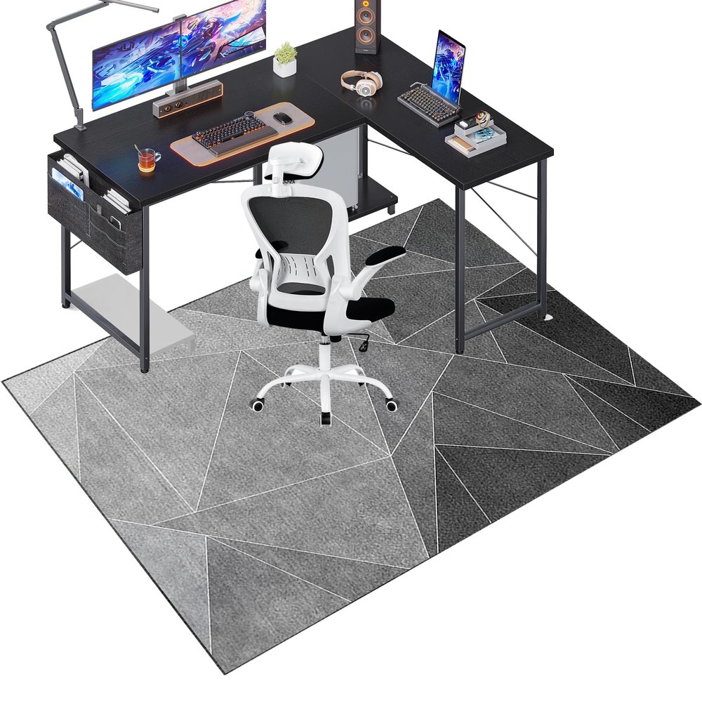 XunZheng Office Chair Mat for Hard Floors, Fabric Chair Mat, Scratch-Resistant Floor Protector, 90 x 140 cm