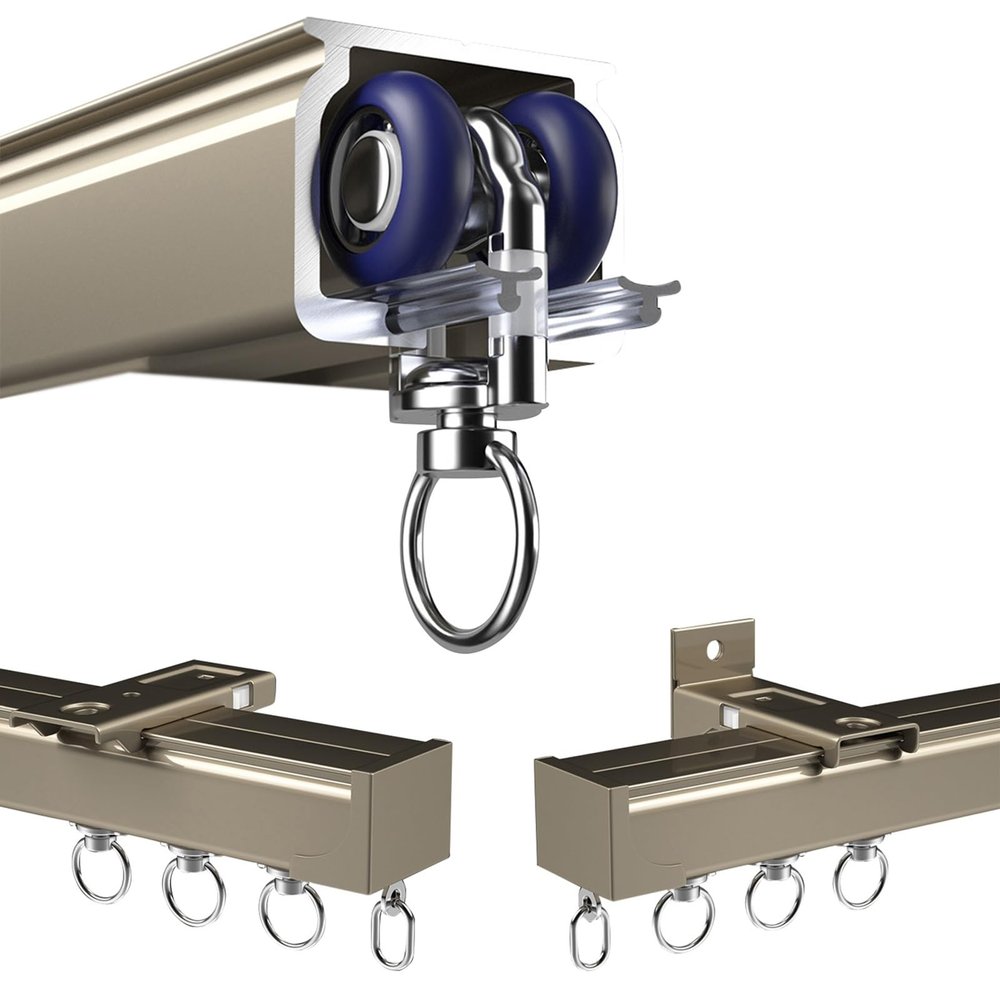 Heavy-Duty Ceiling or Wall Curtain Track, 40 kg Capacity, with Accessories