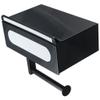 hobbyme Toilet Paper Holder with Phone Shelf, No-Drill Wall Mount, Black view 1