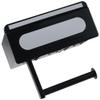 hobbyme Toilet Paper Holder with Phone Shelf, No-Drill Wall Mount, Black view 2