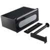 hobbyme Toilet Paper Holder with Phone Shelf, No-Drill Wall Mount, Black view 3