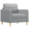 ARKEM 4-Piece Sofa Set with Cushions, Light Gray Fabric, Sectional Sleeper Sofa view 3