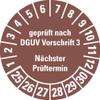 Dreifke Inspection Sticker, Tested per DGUV Regulation 3, Next Inspection Date 25–30, Brown, Removable Film, 35 mm, 10-Pack view 1