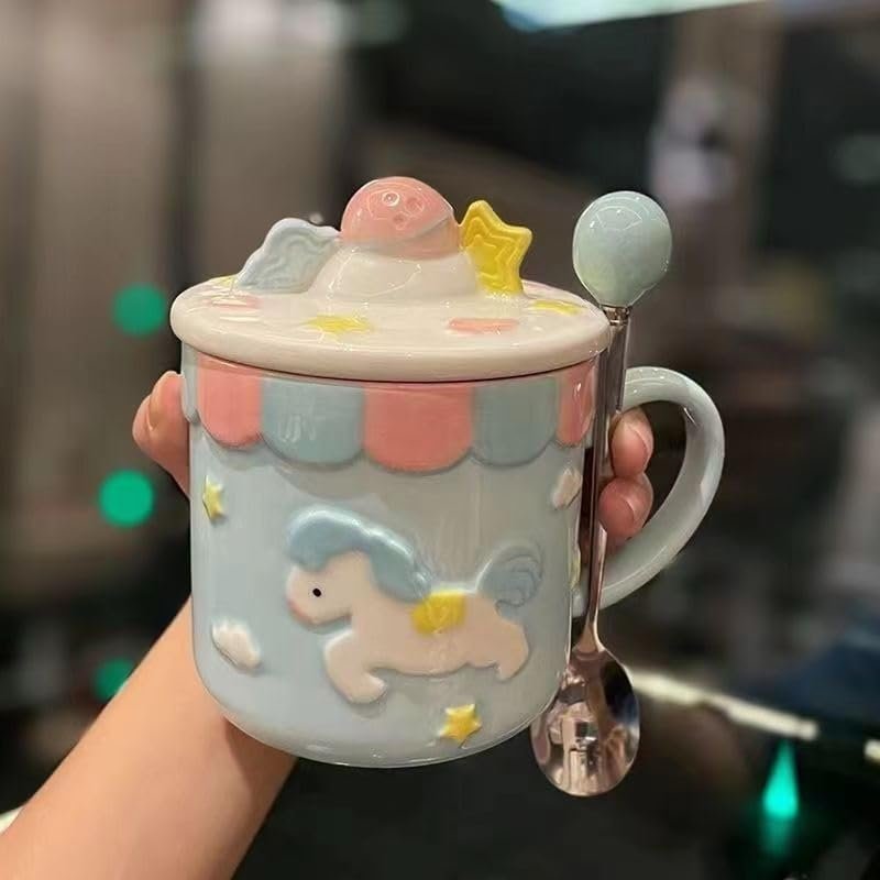 Ceramic Mugs and Saucers, Hand-Painted Heart Mug (Color: A)