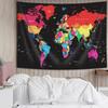 World Map Tapestry, Black Vintage Topographic Map view 2