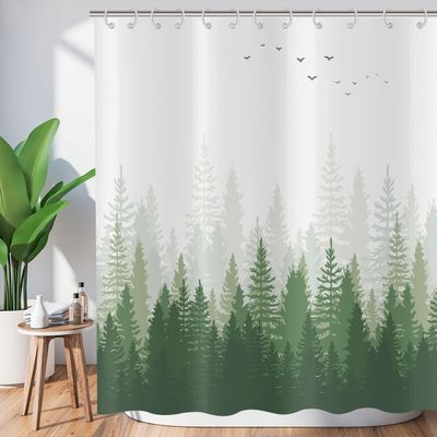 ASDCXZ Forest Shower Curtain, 180 x 180 cm