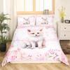 Cartoon Fox Pink Duvet Cover Set with Pillowcase view 2
