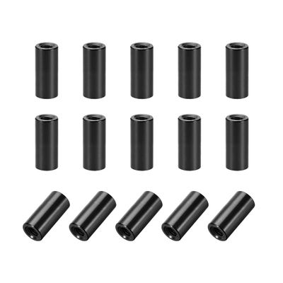 15-Pack M3x12mm Black Aluminum Female Round Spacers
