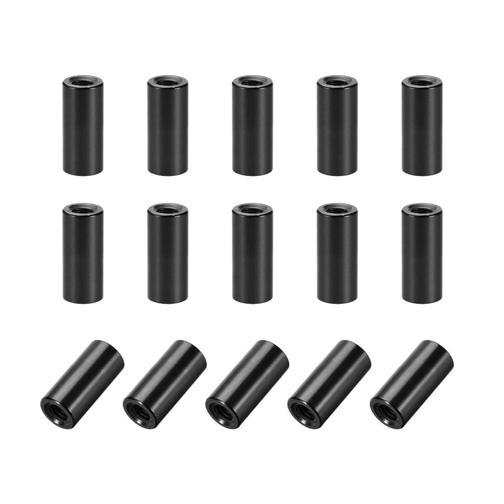 15-Pack M3x12mm Black Aluminum Female Round Spacers