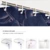 SHUODAOCO Gray and Blue Leaves Tropical Plant Shower Curtain with Hooks, Waterproof, Washable, 90 W x 180 L cm view 4