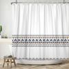 ASDCXZ Boho Shower Curtain 165 x 180 cm, Navy Blue, Yellow and Brown Geometric Pattern view 1