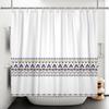 ASDCXZ Boho Shower Curtain 165 x 180 cm, Navy Blue, Yellow and Brown Geometric Pattern view 2