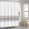 ASDCXZ Boho Shower Curtain 165 x 180 cm, Navy Blue, Yellow and Brown Geometric Pattern view 3