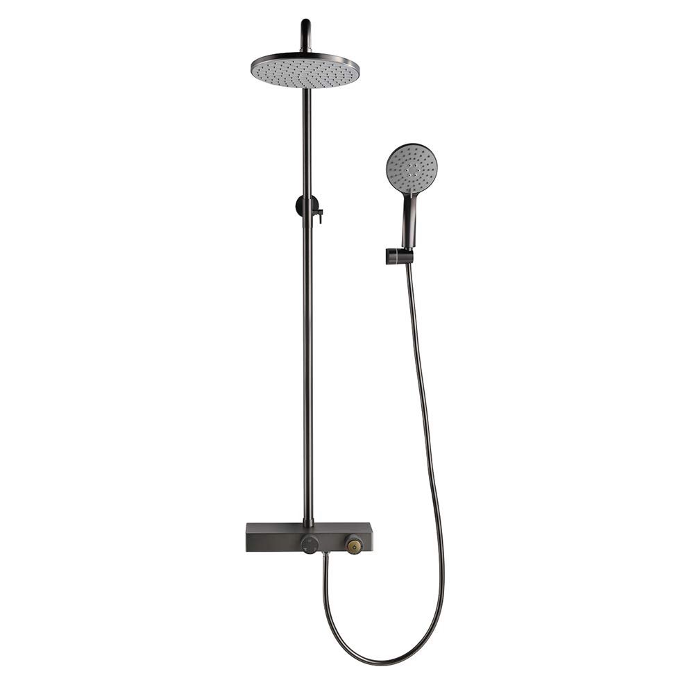 High-Pressure Shower Faucet Set with Brass Rain Mixer and Multifunction Hand Shower