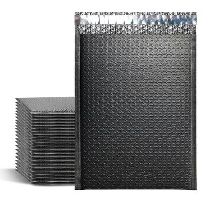 25 White Bubble Mailers, 7 x 10 in (18 x 23 cm), Padded Poly Envelopes, Black