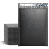 25 White Bubble Mailers, 7 x 10 in (18 x 23 cm), Padded Poly Envelopes, Black view 1