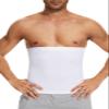 SLIMBELLE Men's Waist Trimmer Body Shaper Belt, Sweat Belt with Back Support, White-02, L view 1