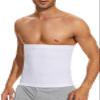 SLIMBELLE Men's Waist Trimmer Body Shaper Belt, Sweat Belt with Back Support, White-02, L view 2