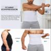 SLIMBELLE Men's Waist Trimmer Body Shaper Belt, Sweat Belt with Back Support, White-02, L view 4
