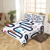 Manfei Excavator Cartoon Car Duvet Cover Set, L Size, Navy and White view 3