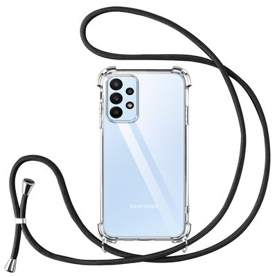 Vauki Phone Strap Case for Samsung Galaxy A23 5G, Clear TPU Case with Lanyard