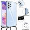 Vauki Phone Strap Case for Samsung Galaxy A23 5G, Clear TPU Case with Lanyard view 3