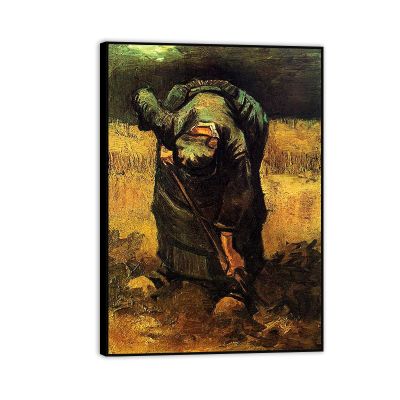 RYLJCZ Famous Van Gogh Wall Art Print, Reproduction of a Famous Painting, Modern Abstract Wall Art, Ready to Hang (Woman Digging), 40 x 56 cm (15.8 x 22.0 in), Black Frame