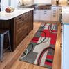 Siunwdiy Geometric Patchwork Runner Rug, Washable Non-Slip Hallway and Kitchen Rug, Customizable Length, Gray and Red, 6.5 x 400 cm view 2