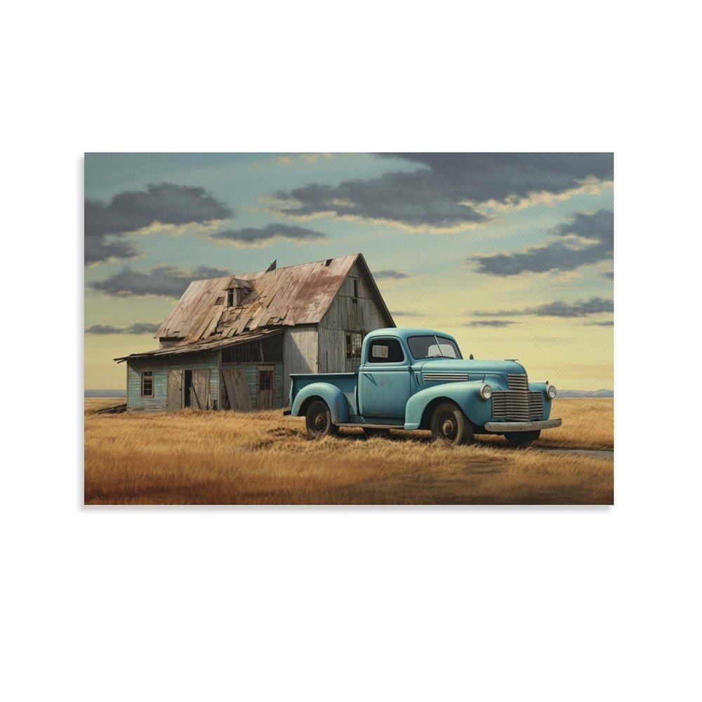 FOCCAR Vintage Old Truck Canvas Wall Art