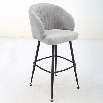 NEAFP Bar Stools, Set of 2, Linen Upholstered Seat with Backrest and Footrest