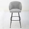 NEAFP Bar Stools, Set of 2, Linen Upholstered Seat with Backrest and Footrest view 2