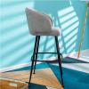 NEAFP Bar Stools, Set of 2, Linen Upholstered Seat with Backrest and Footrest view 3