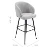 NEAFP Bar Stools, Set of 2, Linen Upholstered Seat with Backrest and Footrest view 4