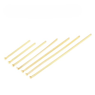 50/100 Gold-Colored Stainless Steel Head Pins, 40 mm