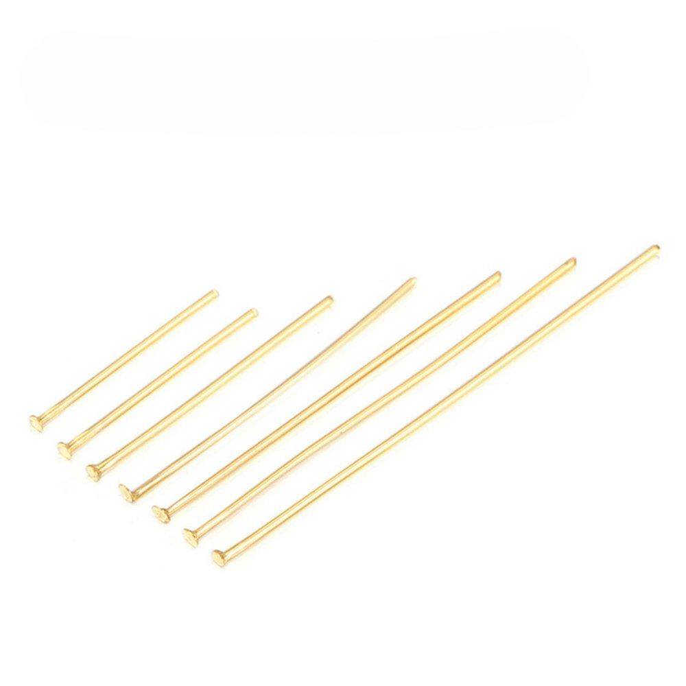 50/100 Gold-Colored Stainless Steel Head Pins, 40 mm