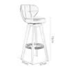 Bar Stools Set of 2, Faux Leather Swivel Counter Stools with Backrests view 2