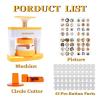 MINI Badge Button Maker, DIY Pin Badge Press Set with 48 Button Parts, Stickers and Circle Cutter (Color: 4) view 2