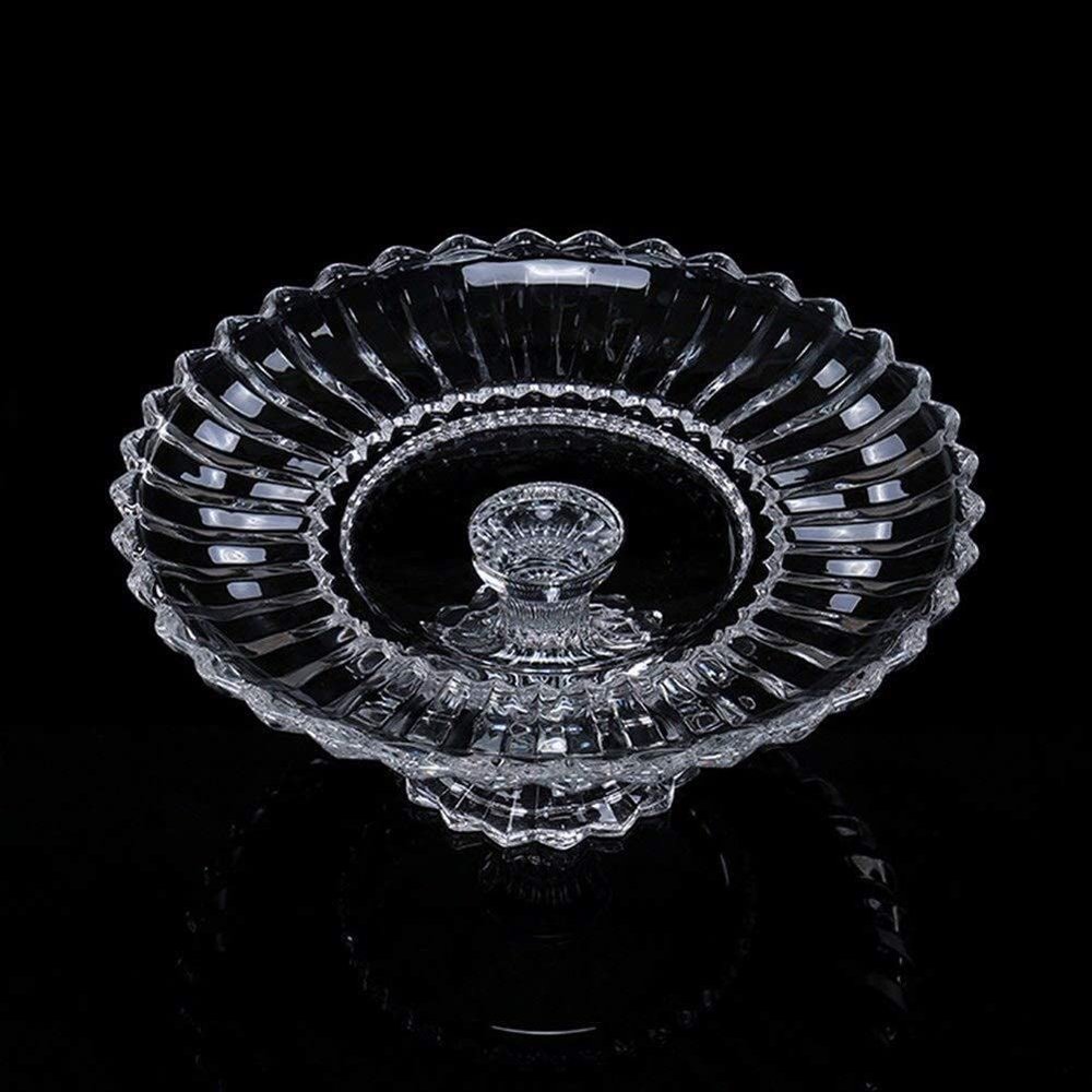 SUNMME Modern European Crystal Glass Fruit Bowl, Fire, Queen Size