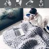 Amunpitic Chunky Knit Chenille Throw Blanket 24 x 32 in, Handmade, Super Soft, Warm view 2
