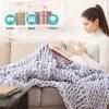 Amunpitic Chunky Knit Chenille Throw Blanket 24 x 32 in, Handmade, Super Soft, Warm view 3