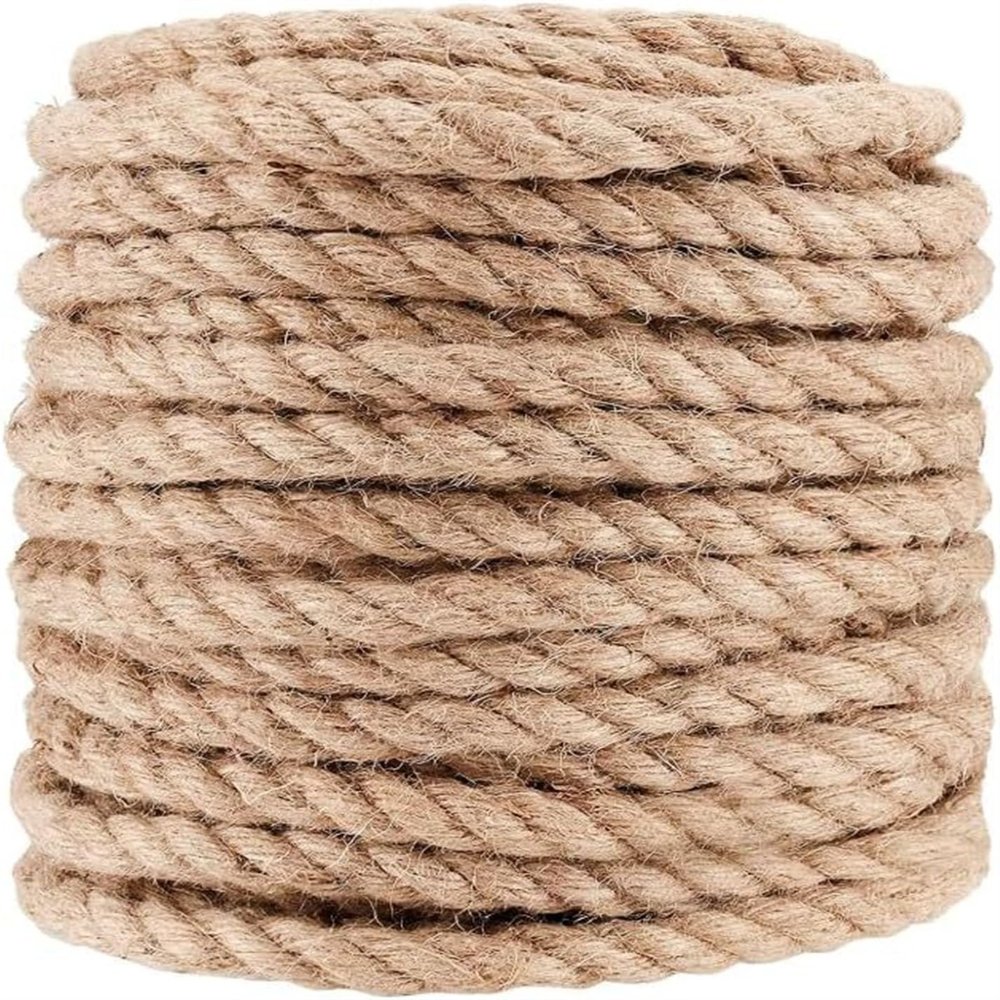 Natural Jute Rope, 14 mm Thick, 20 m, for DIY Cat Scratching Posts