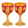 Zerodeko 2-Piece Set of Embossed European-Style Shot Cups, Small Reusable Metal Wine Goblets, Retro Cups for Camping view 1