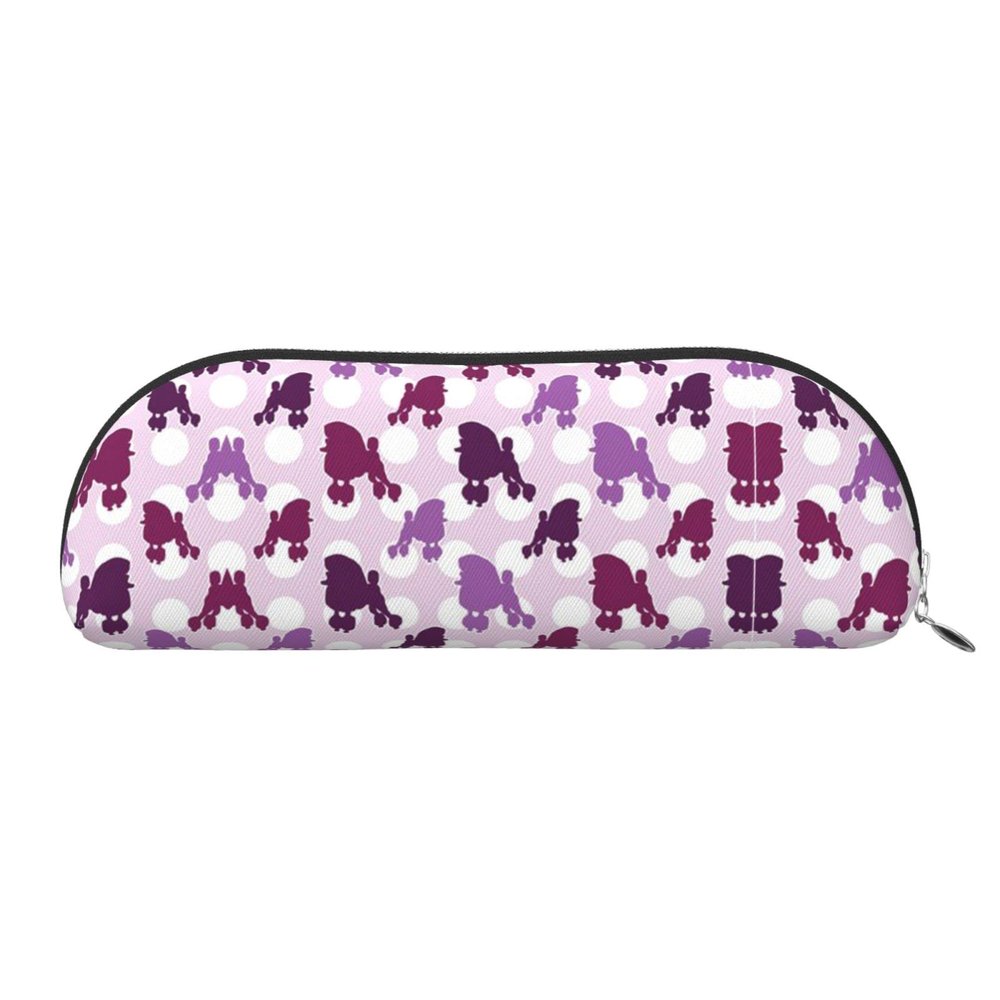 ObabO 3D Pencil Case with Christmas Dog Zipper, Purple Dotted Poodle