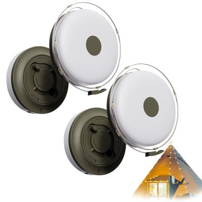 Recitem LED Camping Lights, USB-Rechargeable and Waterproof, Portable with Hooks, 2-Pack