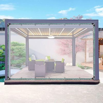 Heavy-Duty Waterproof Clear PVC Tarp with Eyelets, 2.3 × 3.5 m