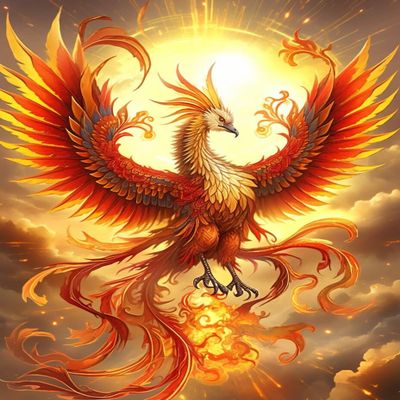 MIRONS DIY Cross-Stitch Kit, Magical Phoenix, 30 × 40 cm, 11-Count Pre-Printed Embroidery Kit for Adults and Beginners