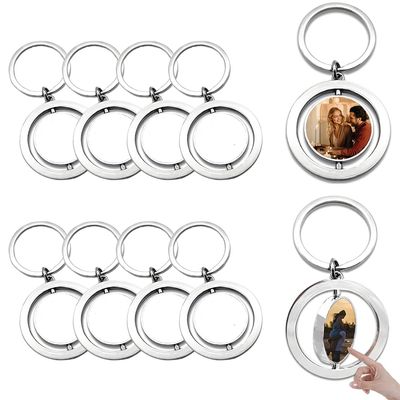 Joiit Blank Sublimation Keychains, Heat Press Transfer, Double-Sided Photo Keychains, Personalized Gifts, 8 Pieces, Circles, 3 x 2 x 0.2 Inches