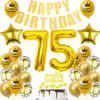 Gold 75th Birthday Balloon Decoration Set view 1